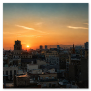 atardecer en Plaza Catalunya
